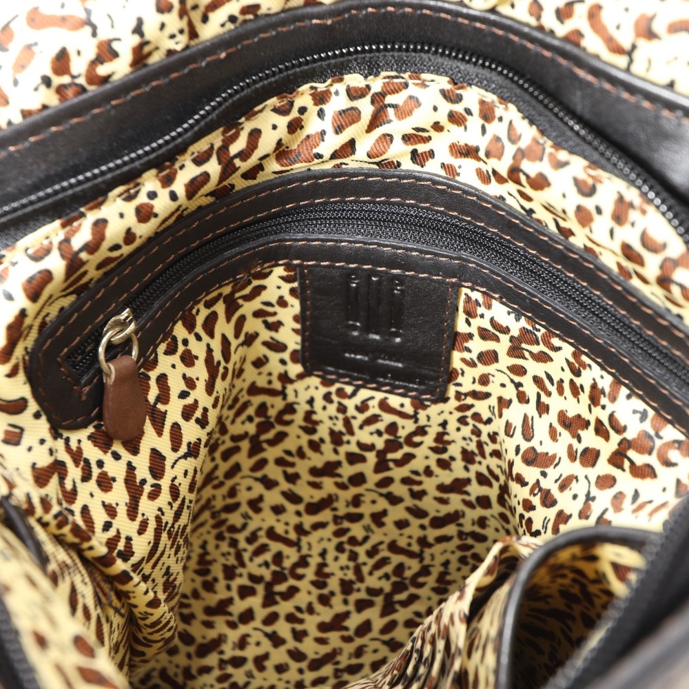 ili New York Crossbody Bag Black Genuine Leather Flap Zip Organizer - Picture 6 of 14
